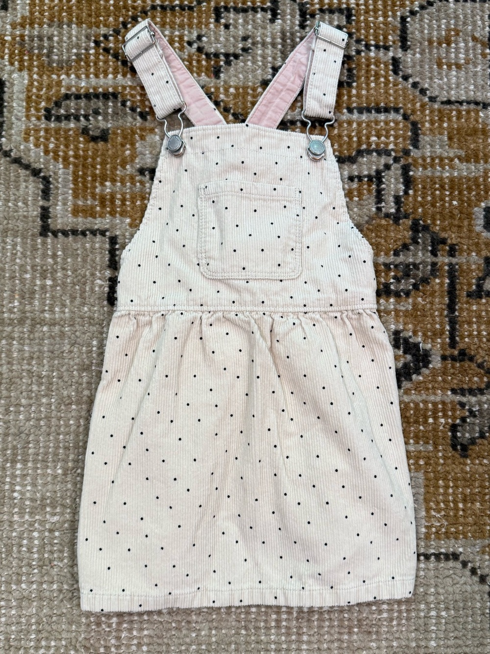 Zara Girls Polka Dot Corduroy Overall Dress size 2-3T